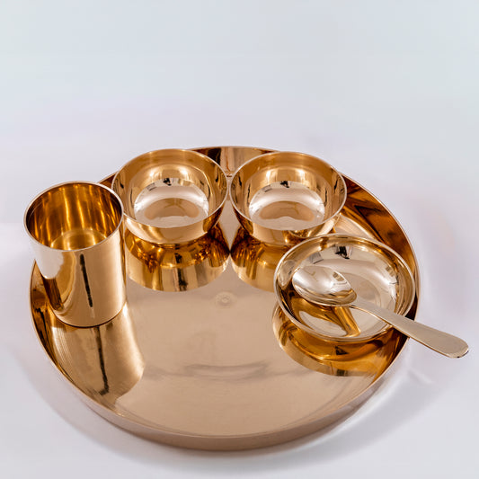 handcrafted bronze dinner set for traditional dining and premium table setting