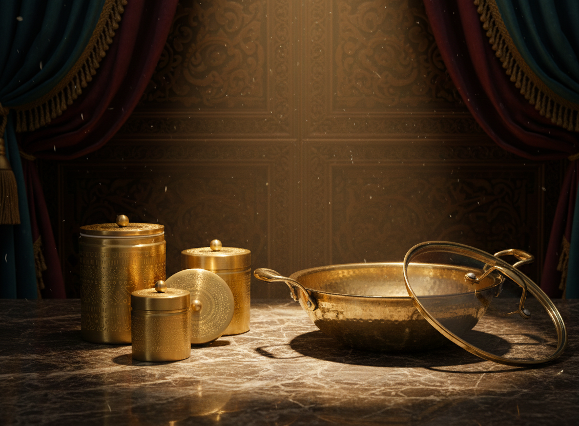 handcrafted brass kadhai for traditional cooking and enhanced flavor