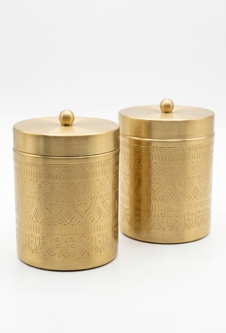 brass storage jar for kitchen essentials with traditional elegance 