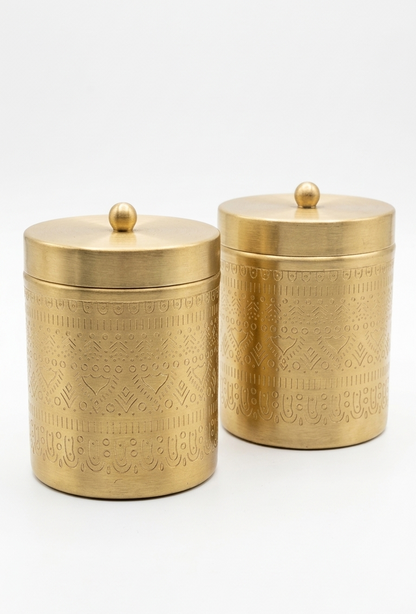 brass storage jar for kitchen essentials with traditional elegance 