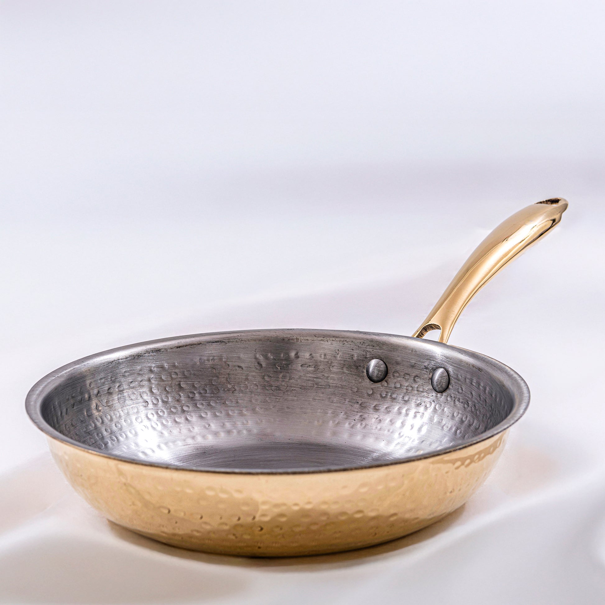  brass frying pan for everyday cooking with even heat distribution