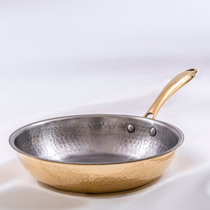  brass frying pan for everyday cooking with even heat distribution