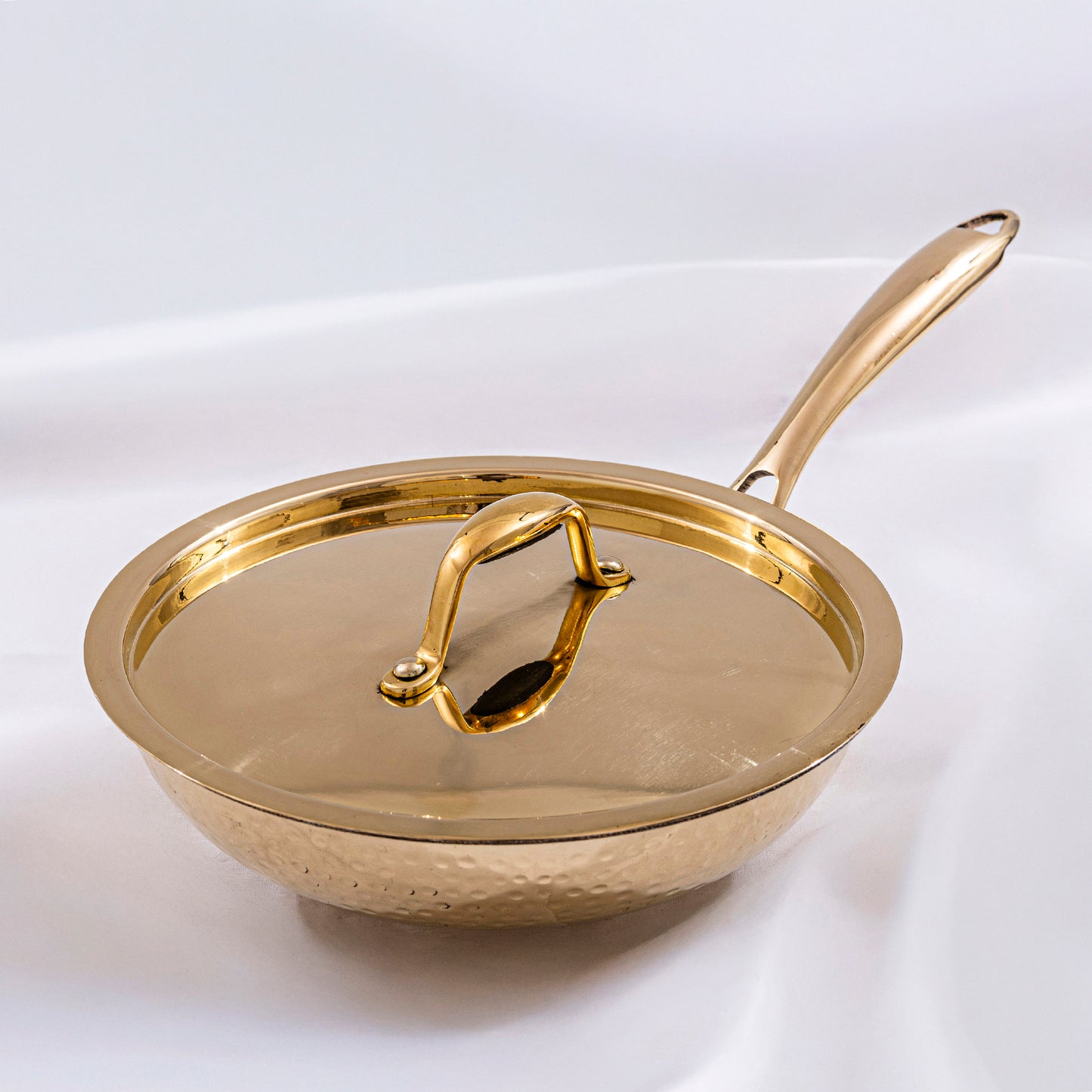  brass frying pan for everyday cooking with even heat distribution