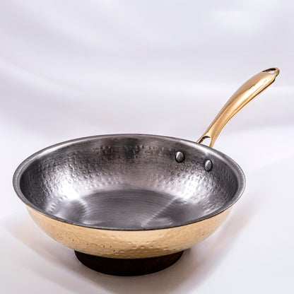  brass frying pan for everyday cooking with even heat distribution