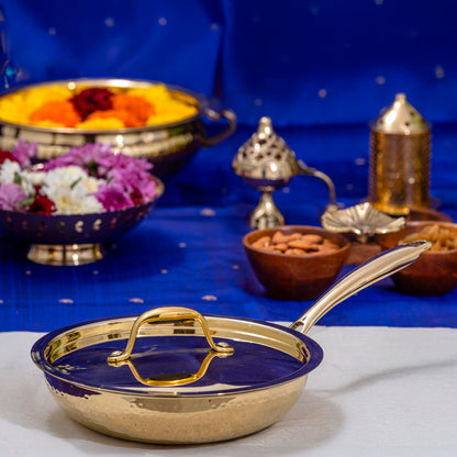 brass frying pan for everyday cooking with even heat distribution