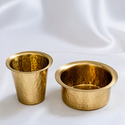 brass dabara set for serving traditional filter coffee