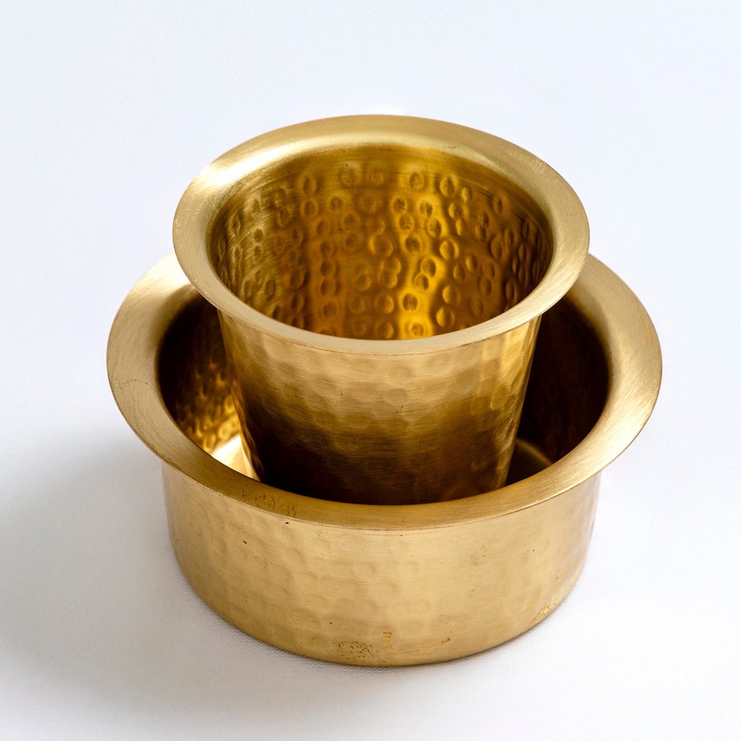 brass dabara set for serving traditional filter coffee