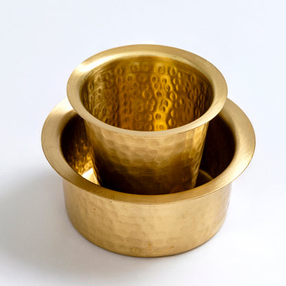 brass dabara set for serving traditional filter coffee