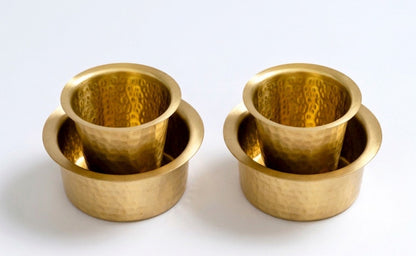 brass dabara set for serving traditional filter coffee