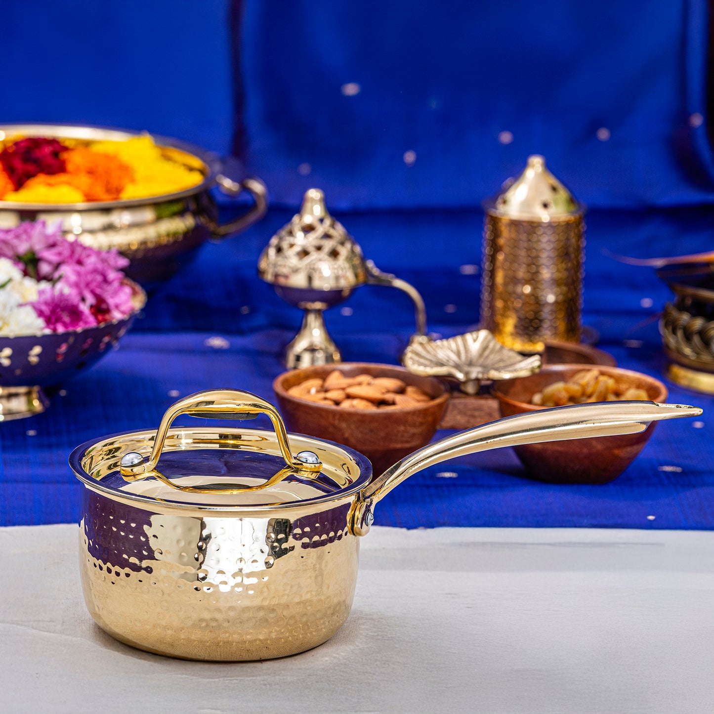 brass saucepan for daily cooking and better heat retention