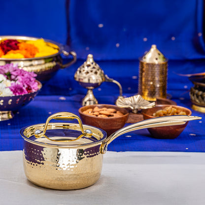 brass saucepan for daily cooking and better heat retention