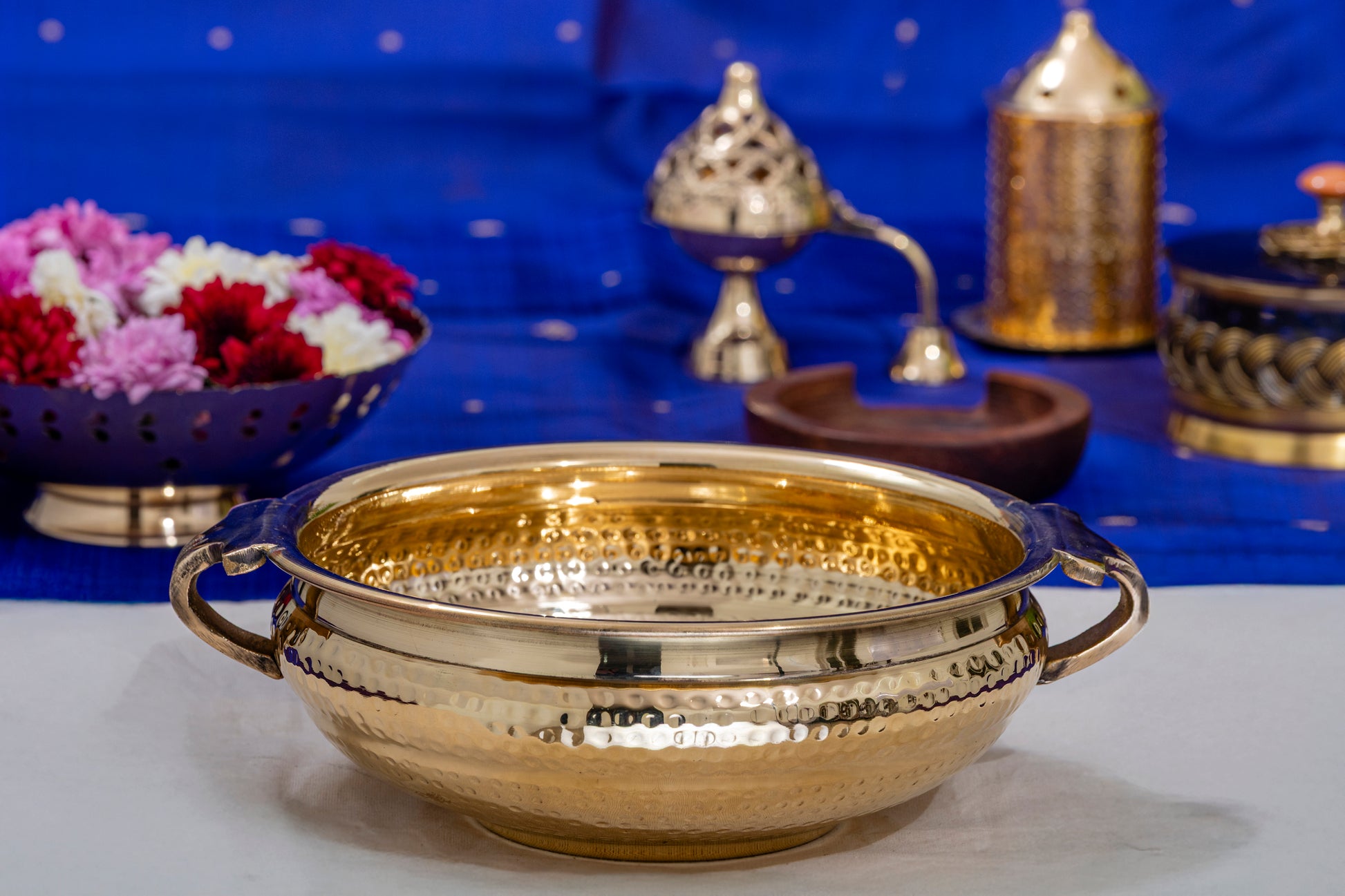 decorative brass urli for home decor and festive use