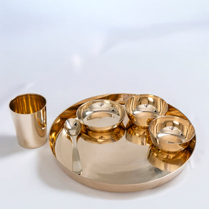 handcrafted bronze dinner set for traditional dining and premium table setting
