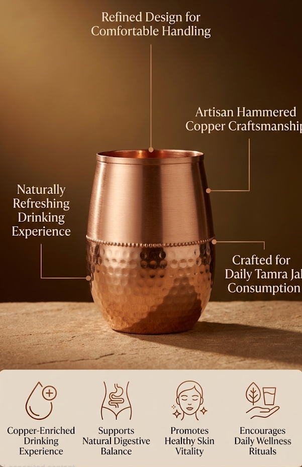 copper water glass set for natural hydration and elegant dining