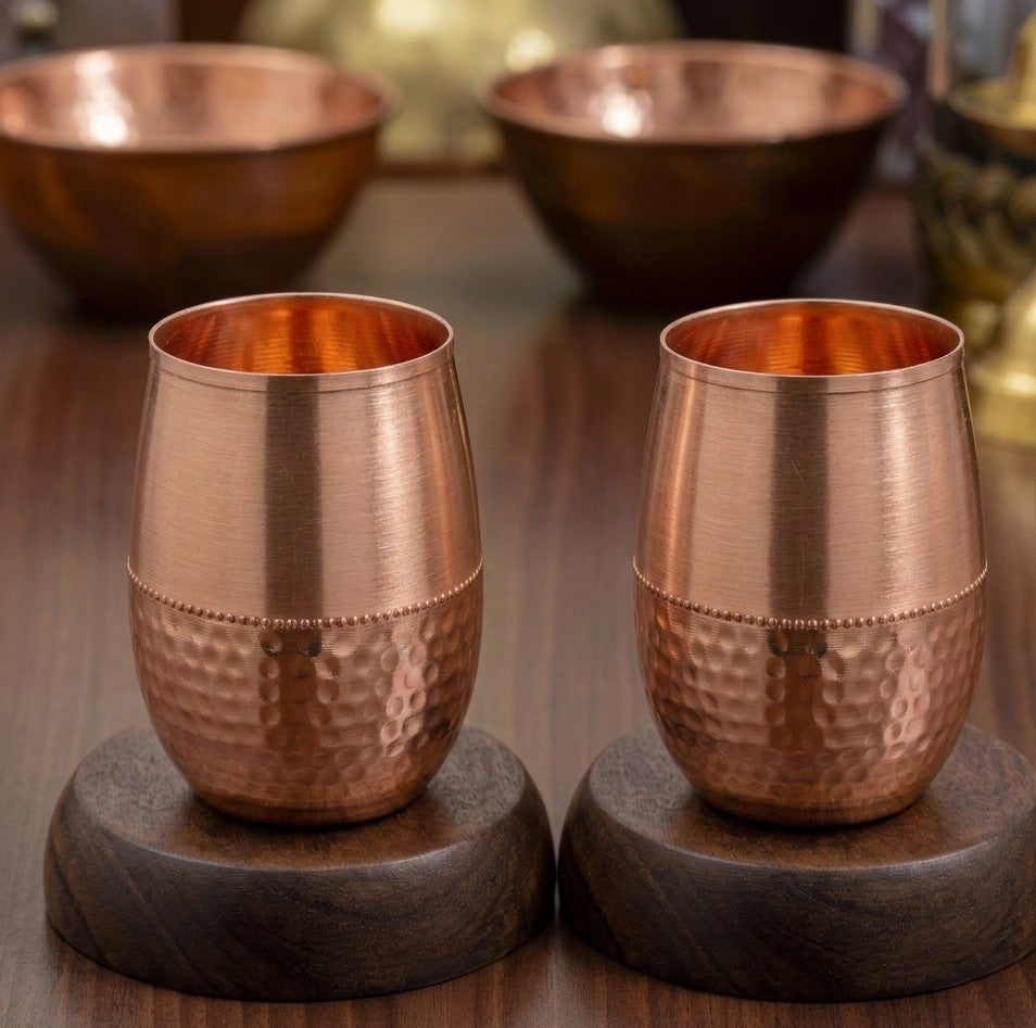 copper water glass set for natural hydration and elegant dining