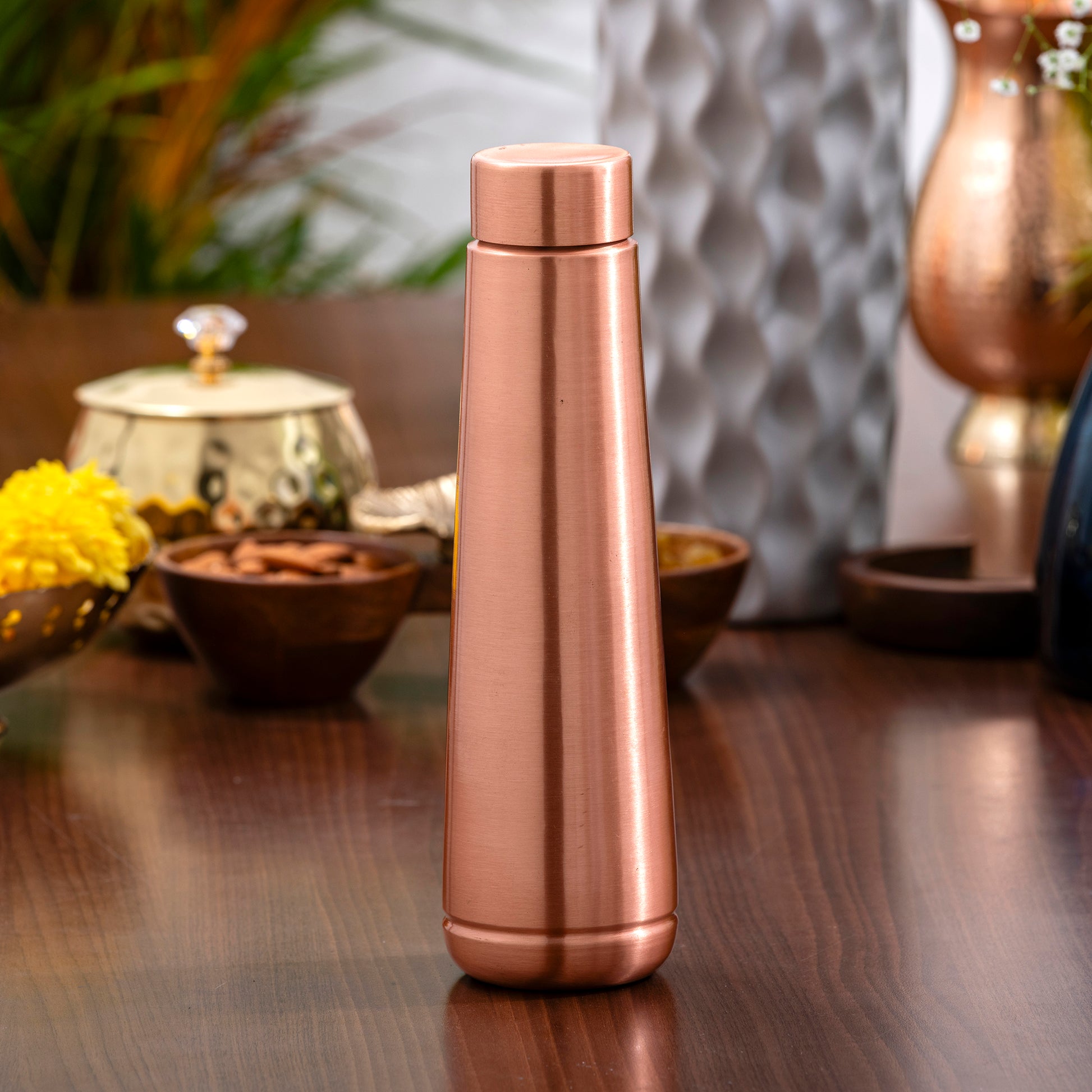 pure copper water bottle inspired by traditional wellness practices